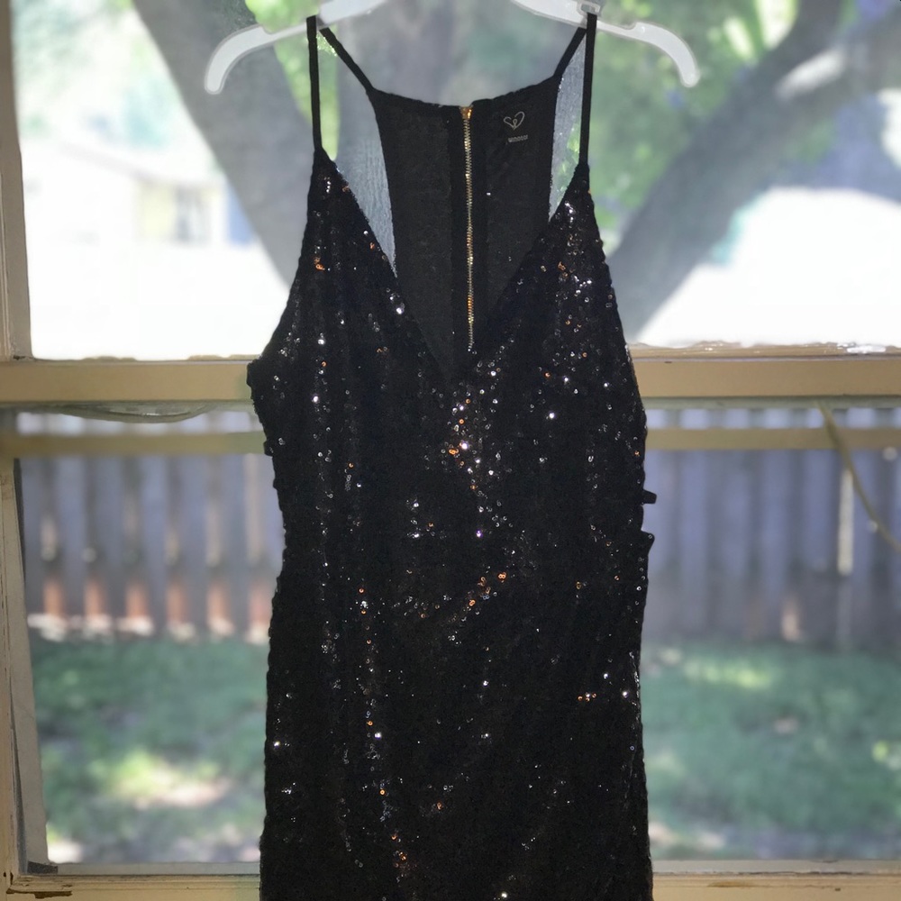 Windsor Black cut-out Sequin Dress